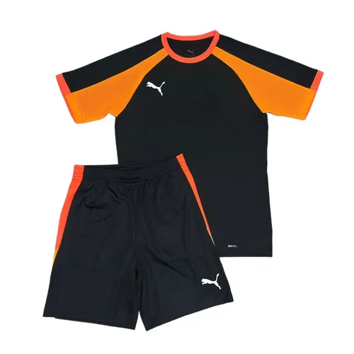 Bộ Quần Áo Cộc Tay Nam Puma IndividualLIGA Màu Đen - Cam Size S (Form Âu)
