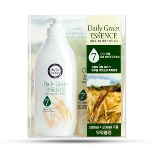 Bộ Sữa Tắm Hương Gạo Happy Ssoma Daily Grain Essence (Chai 500 ml + Túi 250ml)