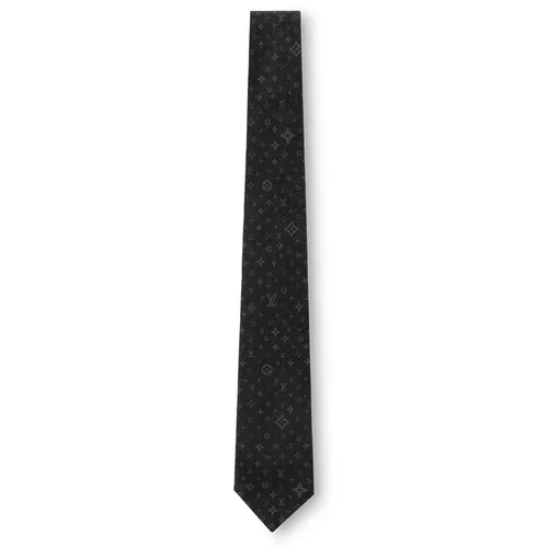 Cà Vạt Nam Louis Vuitton LV Monogram Stars Tie M78020 Black Màu Đen Họa Tiết