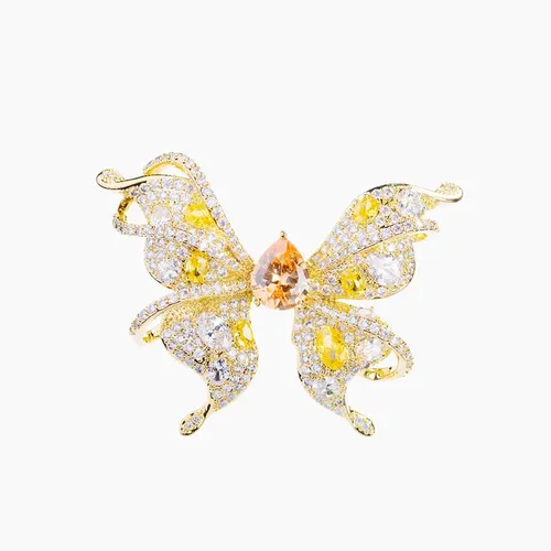 Cài Áo Nữ Meri Charming Wings BR975 Màu Vàng