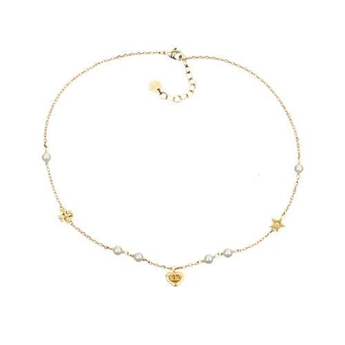 Dây Chuyền Nữ Dior Lucky Necklace Màu Vàng Gold