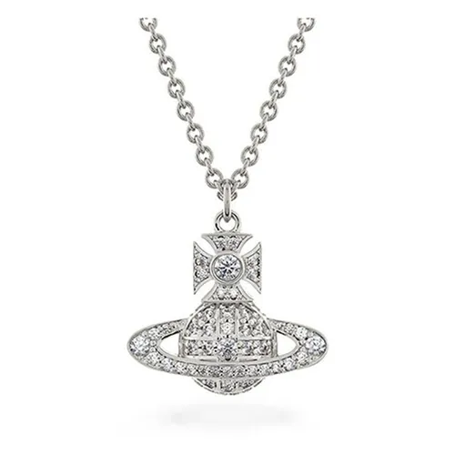 Dây Chuyền Nữ Vivienne Westwood Carmela Cubic Zirconia Pendant Màu Bạc Trắng