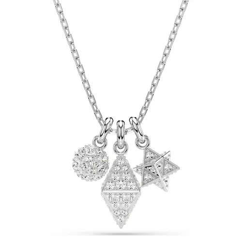 Dây Chuyền Nữ Swarovski Dextera Pendant Round Cut, Sphere And Cube, White, Rhodium Plated 5700288 Màu Bạc