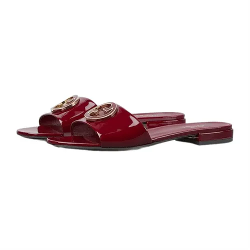 Dép Nữ Gucci&nbsp;Round Interlocking G Slides Màu Đỏ Size 36.5