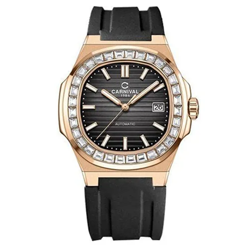 Đồng Hồ Nam Carnival Nautilus Automatic 8108G-VH-DCS-D Màu Đen/ Vàng Hồng