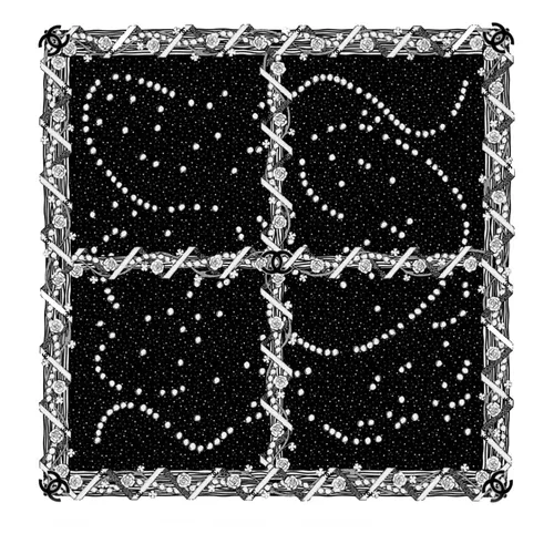Khăn Chanel Logo Square Scarf Màu Đen