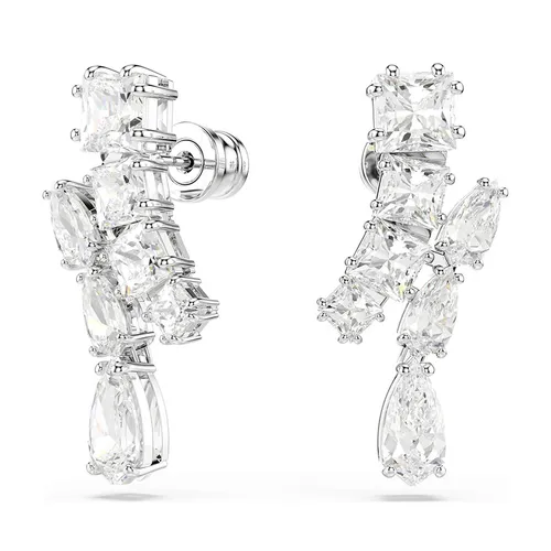 Khuyên Tai Nữ Swarovski Matrix Drop Earrings Mixed Cuts White Rhodium Plated 5700418 Màu Trắng Bạc