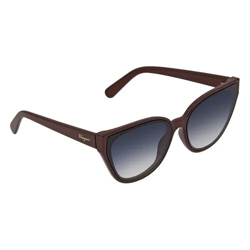 Kính Mát Nữ Salvatore Ferragamo Ferragamo Blue Cat Eye Ladies Sunglasses Màu Nâu Xanh