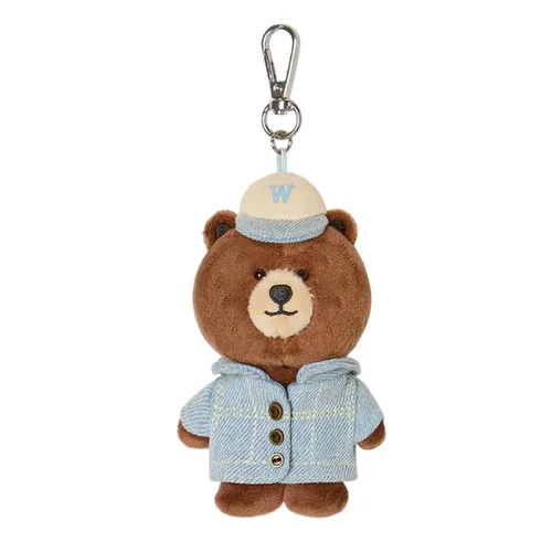 Móc Khóa WHOAU Denim Steve Fluffy WHAWG2221A Màu Xanh Nhạt