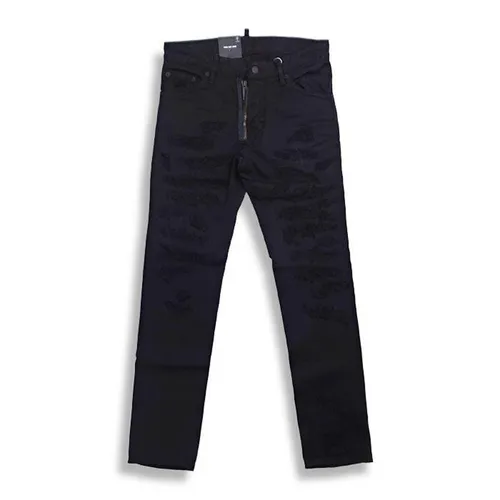 Quần Jean Nam Dsquared2 Bull Destroyed Cool Guy Jeans Denim Skinny Slim Fit Jeans S79LA0038 Màu Đen Size 44
