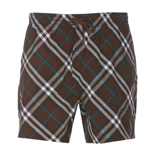 Quần Short Nam Burberry Green Check 8112094 Màu Nâu Size S