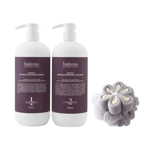 Set Dầu Gội Và Xả Phục Hồi Tóc Hư Tổn, Tái Tạo Nang Tóc Batious Reparing Noursing (500ml x 2)