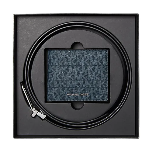 Set Ví + Thắt Lưng Nam Michael Kors MK Wallet And Belt Gift Set Màu Xanh Navy