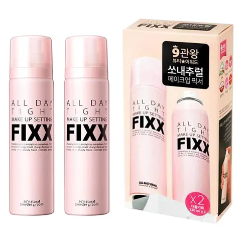 Set Xịt Khoá Nền Make Up So'Natural All Day Tight Make Up Setting Fixx 2 Món x 120ml