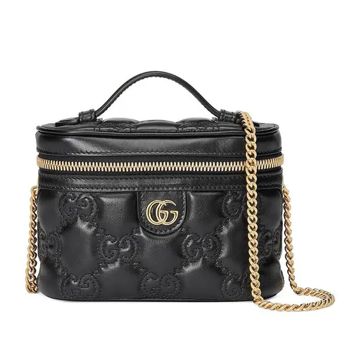 Túi Đeo Chéo Nữ Gucci GG Matelassé Top Handle Mini Bag 723770 UM8IG 1000 Màu Đen