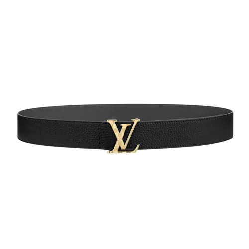 Thắt Lưng Nam Louis Vuitton Damier LV 40mm Reversible With LV Logo Gold M0333 Belt Màu Đen Size 90