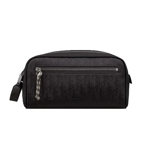 Túi Cầm Tay Christian Dior Toiletry Bag Black Màu Đen