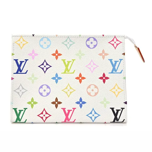 Túi Cầm Tay Louis Vuitton X TM Monogram Multicolor Toiletry Pouch 19 White Màu Trắng