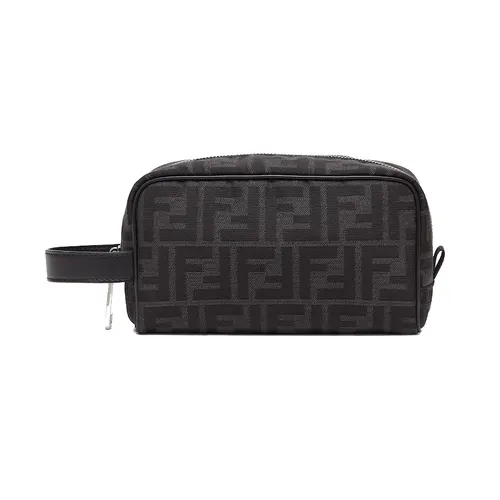 Túi Cầm Tay Nam Fendi Small FF Jacquard Toiletry Case Màu Đen