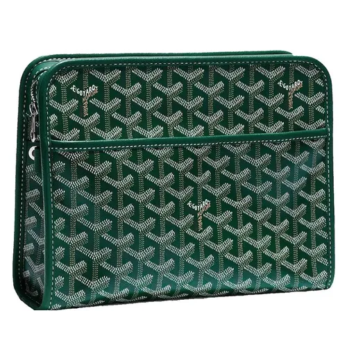 Túi Cầm Tay Nam Goyard Jouvence Toiletry Bag MM Green JOUVENMMLTY09CL09P Màu Xanh Lá