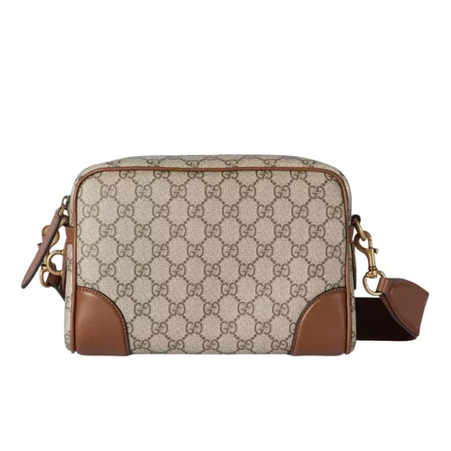 Túi Đeo Chéo Nam Gucci GG Emblem Small Crossbody Bag In Monogram Canvas Màu Beige