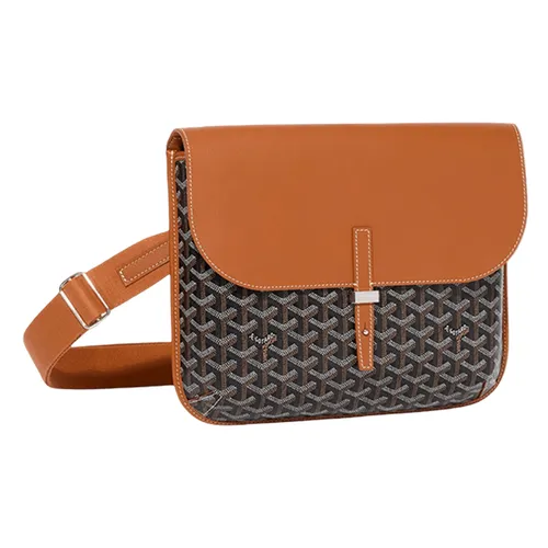 Túi Đeo Chéo Nữ Goyard Coursier Messenger Bag Black & Tan Màu Nâu Đen