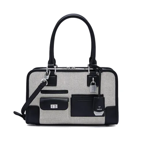 Túi Đeo Chéo Nữ Lyn Tueslove Canvas S Tote Bag - Black L26CBWA197 Màu Đen Xám