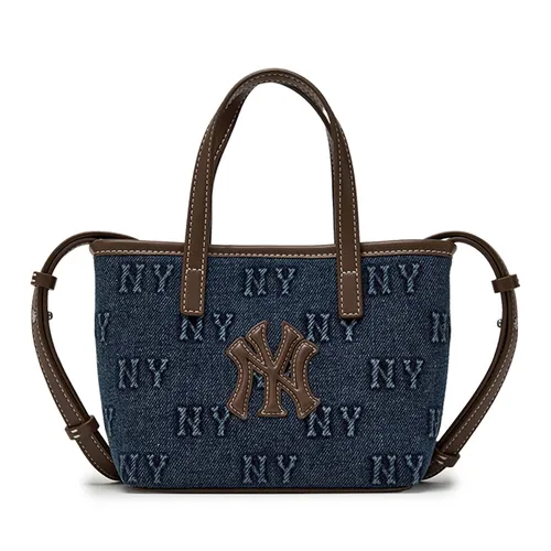 Túi Đeo Chéo Nữ MLB Classic Monogram Denim Embo Mini Cross Bag NY Yankees 3ACRDM16N-50INS Màu Xanh Đậm
