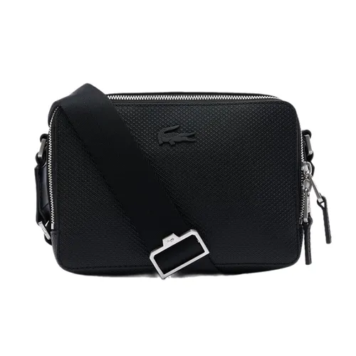 Túi Đeo Chéo Unisex Lacoste Chantaco Small Size Leather Crossbody Bag NU4393 - 000 Màu Đen
