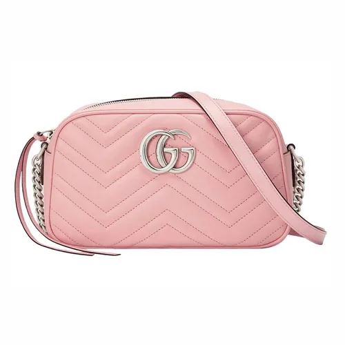Túi Đeo Vai Nữ Gucci Marmont Zip Around Shoulder Bag GG Small Pastel Pink 447632 DTD1Y 5815 Màu Hồng