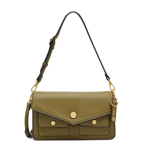 Túi Đeo Vai Nữ Lyn Atelier M Shoulder Bag - Dark Green L26CBWB030 Màu Xanh Green