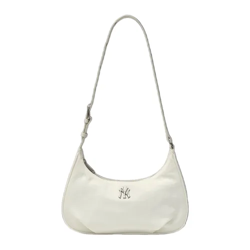 Túi Đeo Vai Nữ MLB Basic Vintage Nylon Hobo Bag New York Yankees 3ABQVN16N-50IVS Màu Trắng