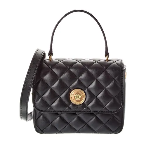 Túi Đeo Vai Nữ Versace Women's Medusa Quilted Leather Shoulder Bag Black Màu Đen