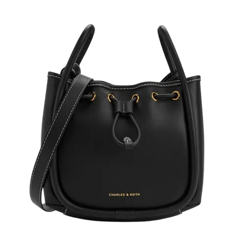 Túi Rút Dây Nữ Charles & Keith CNK Lyla Pale Black CK2-10782852_BLACK Màu Đen