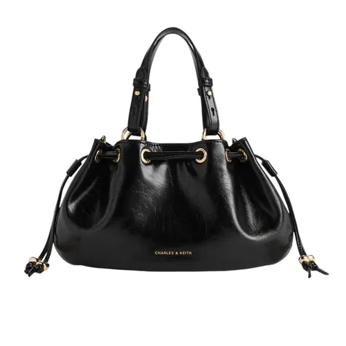Túi Rút Dây Nữ Charles & Keith CNK Mini Moxie Drawstring Bag Black CK2-10671896_BLACK Màu Đen