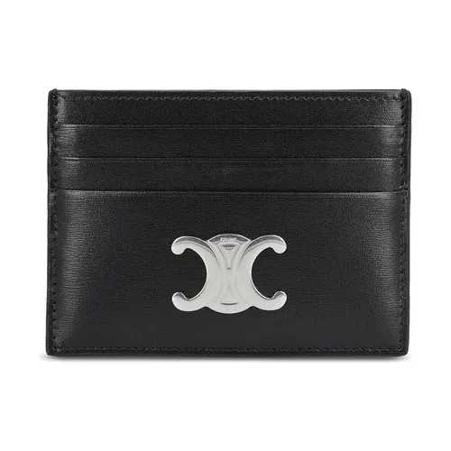Ví Đựng Thẻ Nữ Celine Triomphe Logo Plaque Card Holder Màu Đen