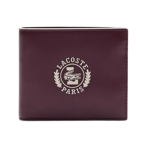 Ví Nam Lacoste Medium FG Logo Leather Coin Purse NH4966FW Q72 Màu Đỏ Đô