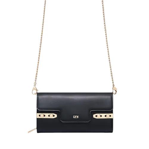 Ví Nữ Lyn Fineness Revision Long Wallet On Chain Black L26SWWA023 Màu Đen