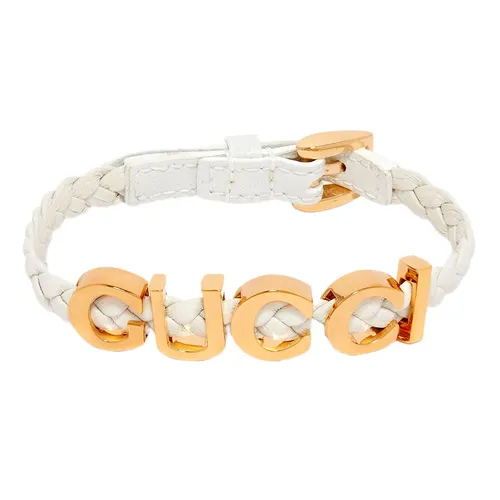 Vòng Đeo Tay Nữ Gucci Bracelet In Leather Màu Trắng