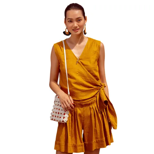 Áo Kiểu Nữ F2 Fashion & Freedom Linen Autumn Charm AK535-VN-S-0822 Màu Vàng Size S