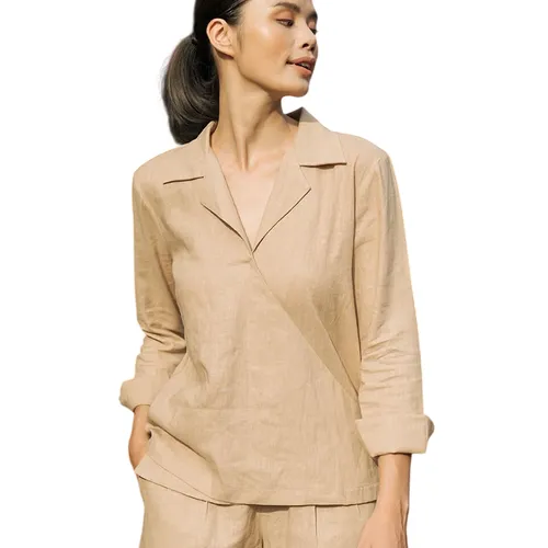 Áo Sơ Mi Nữ F2 Fashion & Freedom Modern Meets Heritage Linen AK384-K-S-0519 Màu Kem Size S