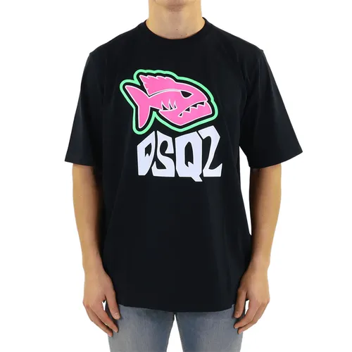 Áo Phông Nam Dsquared2 S71GD1271 S20694 900 Tshrit Màu Đen Size S