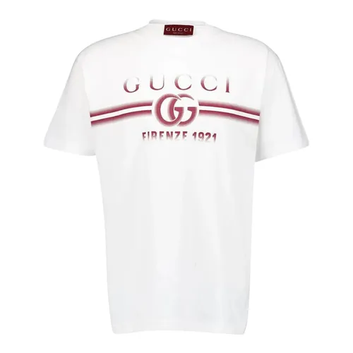 Áo Phông Nam Gucci Print Cotton Jersey In White 785345 XJGKJ 9541 Tshirt Màu Trắng Size S
