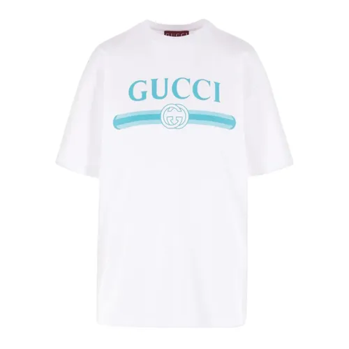 Áo Phông Nữ Gucci In White Logo Print Short Sleeve 837959 XJHGY 9081 Tshirt Màu Trắng Size XS