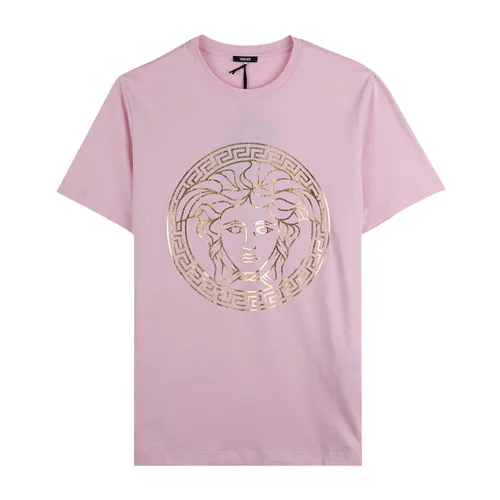 Áo Phông Nữ Versace Pink With Silver Medusa Print 1016967 1A14047 2P3F0 Tshirt Màu Hồng Size 38