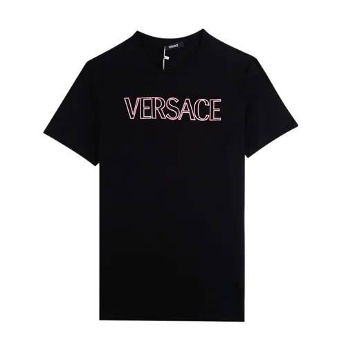 Áo Phông Nữ Versace With Brand Name Printed In Black 1008324 1A12039 2B140 Tshirt Màu Đen Size 38