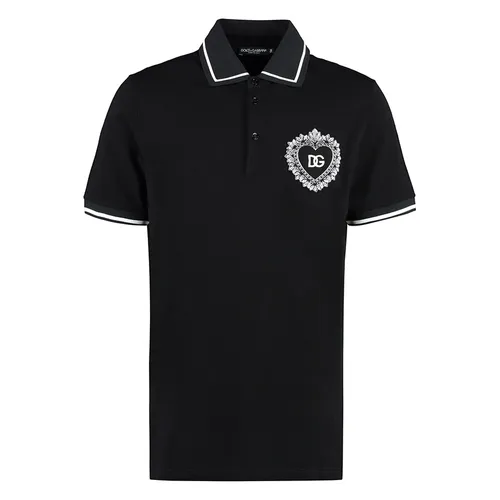 Áo Polo Nam Dolce & Gabbana D&G Sacred Heart G8KI2ZFU7EN N0000 Màu Đen Size 46