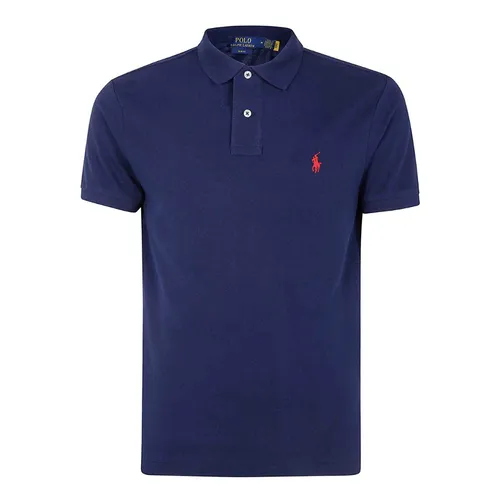 Áo Polo Nam Ralph Lauren Slim Fit 710795080007-BLUE Màu Xanh Blue Size S