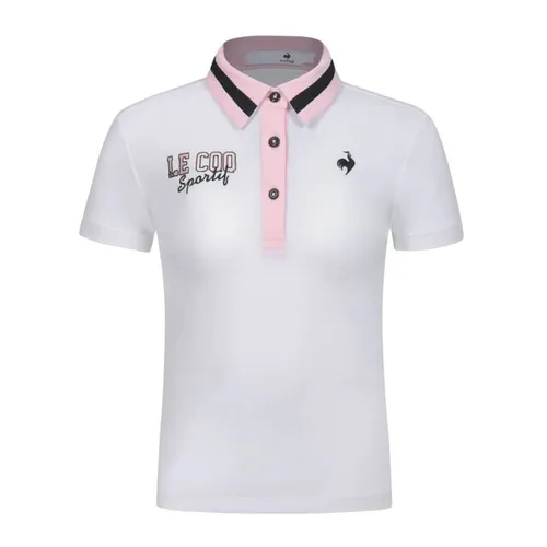 Áo Polo Nữ Le Coq Sportif LG6SHST0LV-WH00 Màu Trắng - Hồng Size S