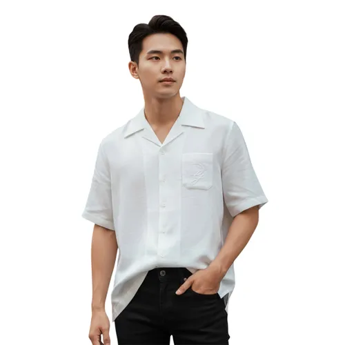 Áo Sơ Mi Nam Dolce & Gabbana D&G Logo Ngực G5JH9Z FU4IK Màu Trắng Size 37